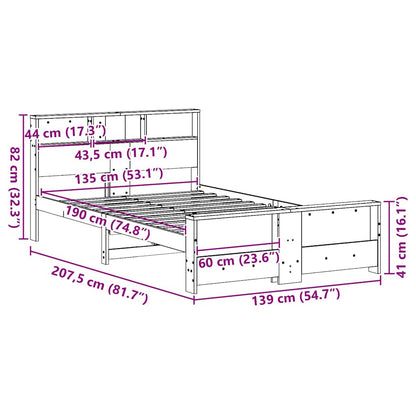 Struttura del letto Bianco 135 x 190 cm Legno multistrato | homemem39