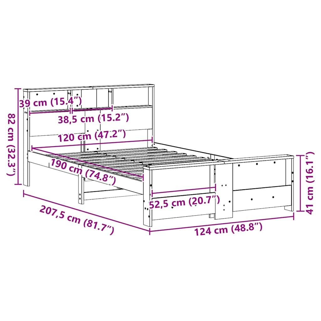 Struttura del letto Bianco 120 x 190 cm Legno multistrato | homemem39