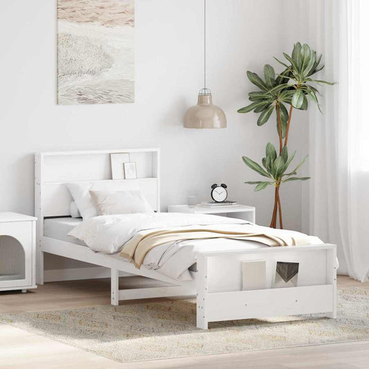 Struttura del letto Bianco 90 x 190 cm Legno multistrato | homemem39