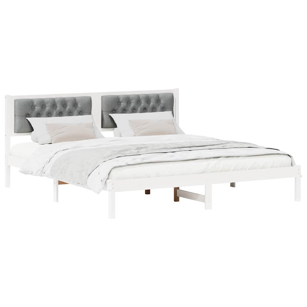 Struttura del letto Grigio chiaro 160 x 200 cm Pino massello