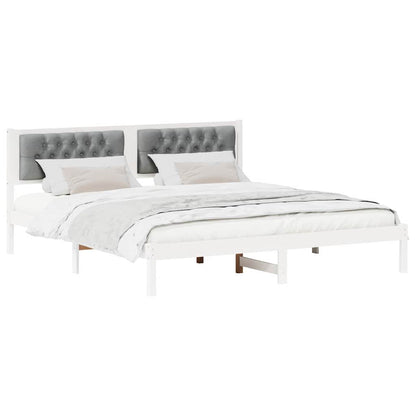 Struttura del letto Grigio chiaro 160 x 200 cm Pino massello