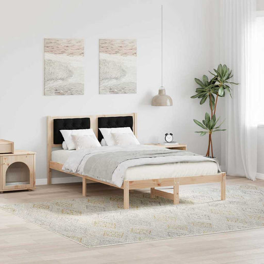 Struttura del letto Nero 135 x 190 cm Pino massello | homemem39