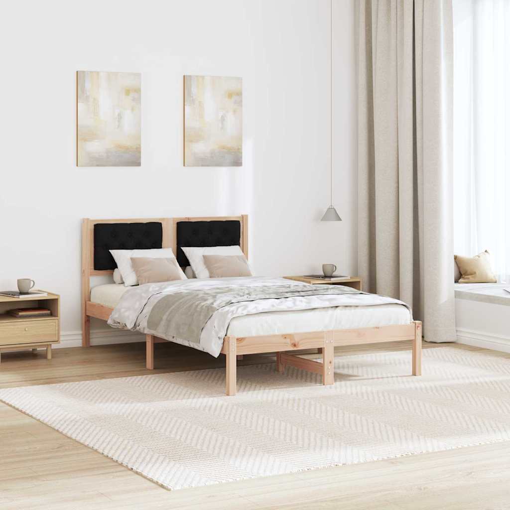 Struttura del letto Nero 135 x 190 cm Pino massello | homemem39