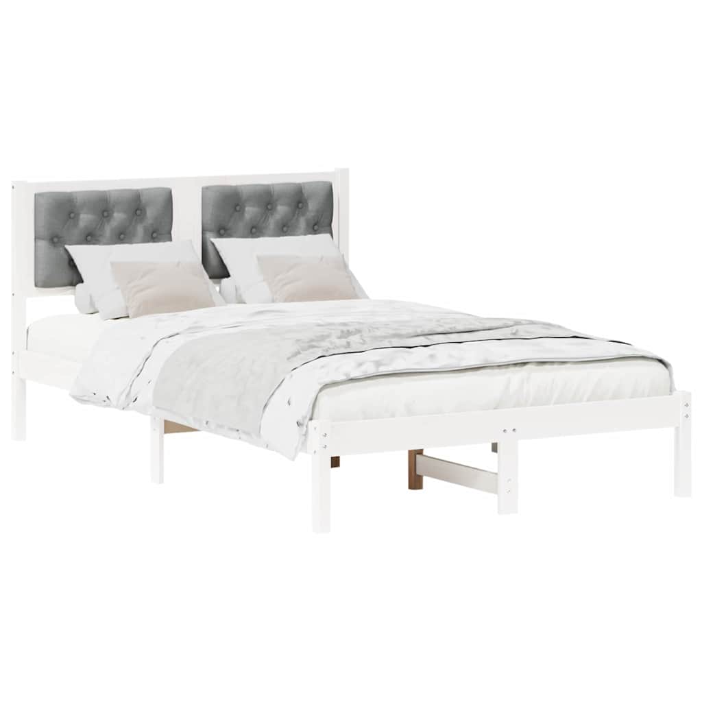 Struttura del letto Grigio chiaro 135 x 190 cm Pino massello