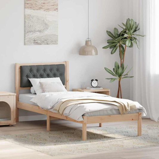 Struttura del letto Grigio scuro 80 x 200 cm Pino massello