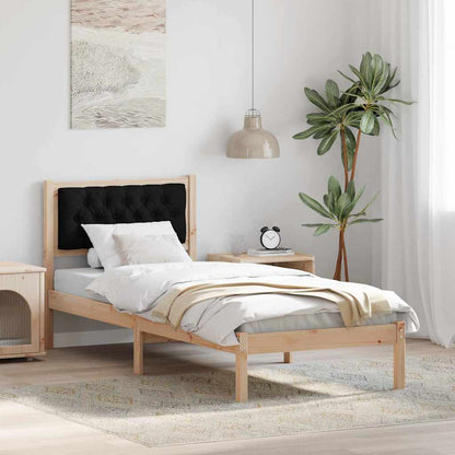 Struttura del letto con testiera Nero 75 x 190 cm Pino massello | homemem39