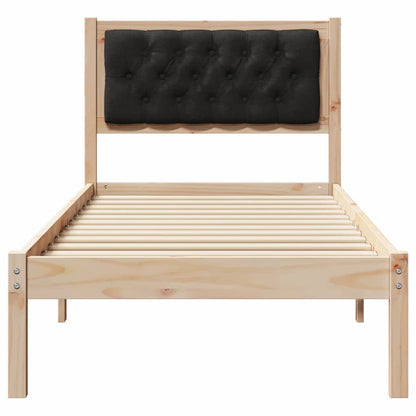 Struttura del letto con testiera Nero 75 x 190 cm Pino massello | homemem39