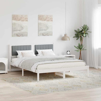 Letto con Testiera Rivestita Grigio chiaro 160 x 200 cm