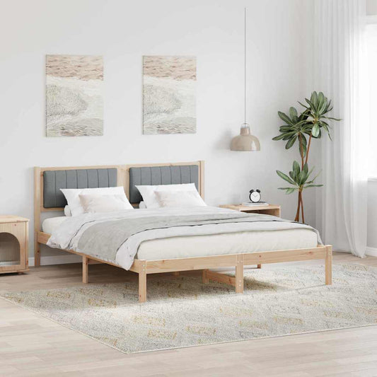 Letto con Testiera Rivestita Grigio chiaro 150 x 200 cm | homemem39