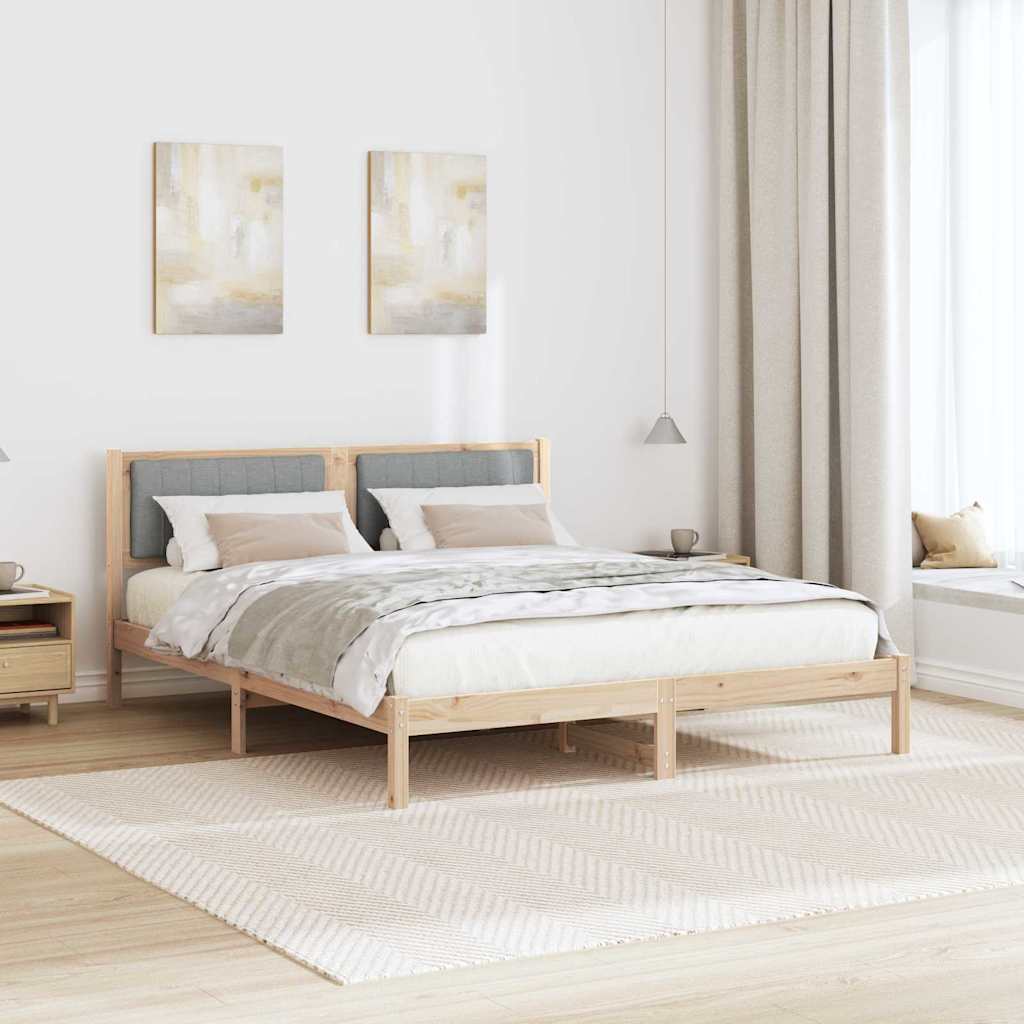 Letto con Testiera Rivestita Grigio chiaro 150 x 200 cm | homemem39