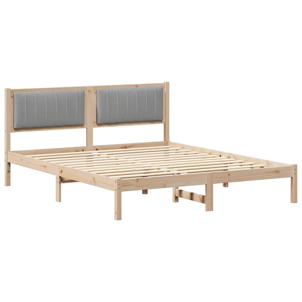 Letto con Testiera Rivestita Grigio chiaro 150 x 200 cm | homemem39