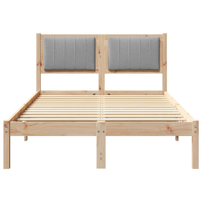 Letto con Testiera Rivestita Grigio chiaro 120 x 200 cm