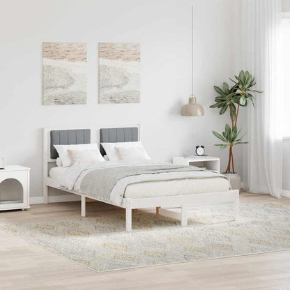 Letto con Testiera Rivestita Grigio chiaro 120 x 200 cm