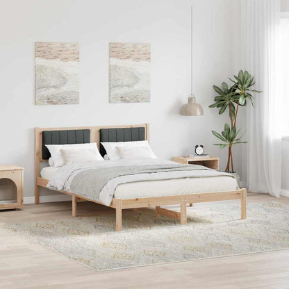 Letto con Testiera Rivestita Grigio scuro 120 x 190 cm