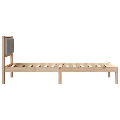 Letto con Testiera Rivestita Grigio chiaro 100 x 200 cm