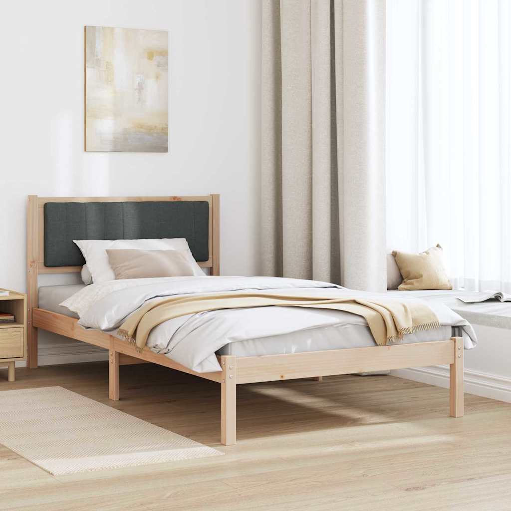 Letto con Testiera Rivestita Grigio scuro 100 x 200 cm