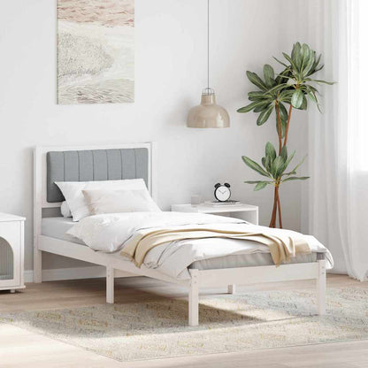 Letto con Testiera Rivestita Grigio chiaro 80 x 200 cm | homemem39