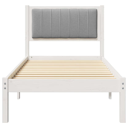Letto con Testiera Rivestita Grigio chiaro 80 x 200 cm | homemem39