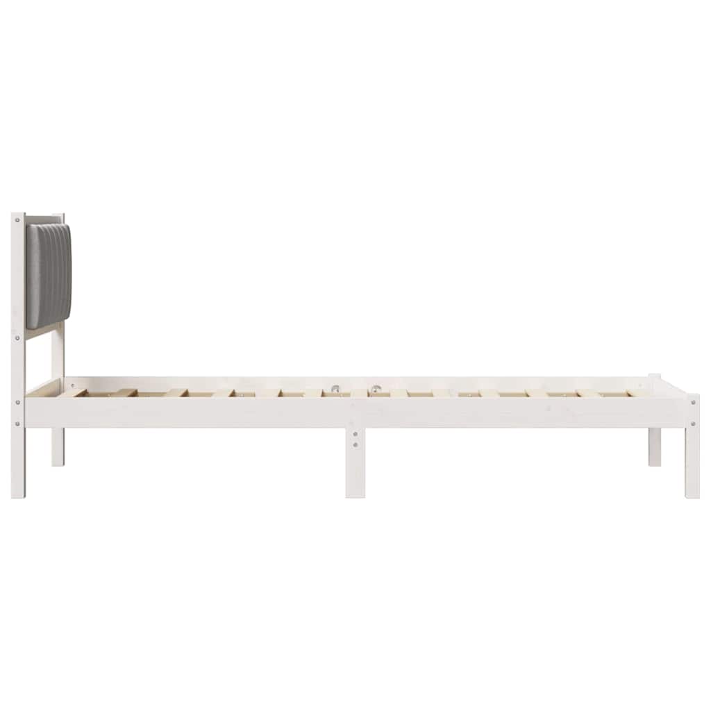 Letto con Testiera Rivestita Grigio chiaro 80 x 200 cm | homemem39