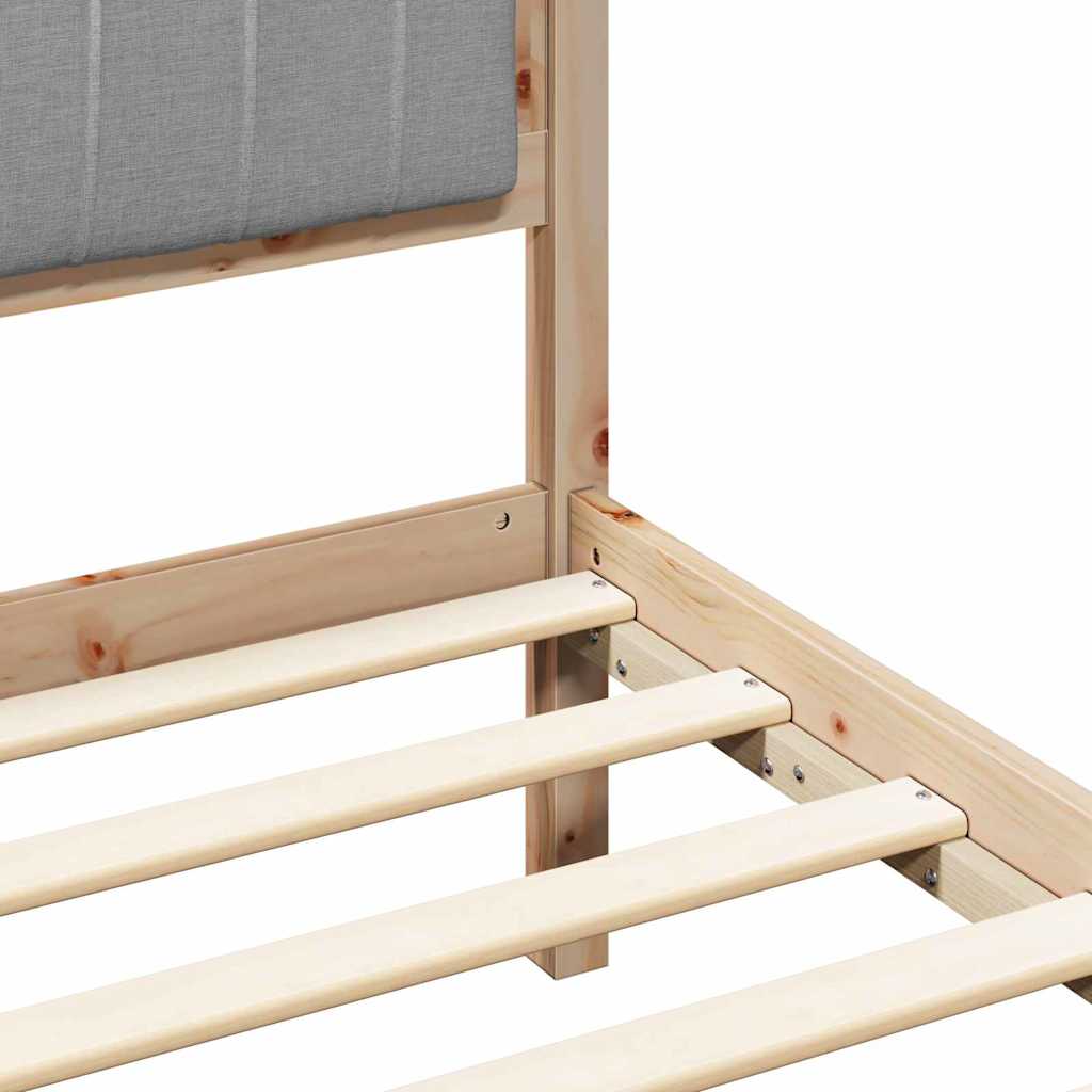 Letto con Testiera Rivestita Grigio chiaro 90 x 190 cm | homemem39