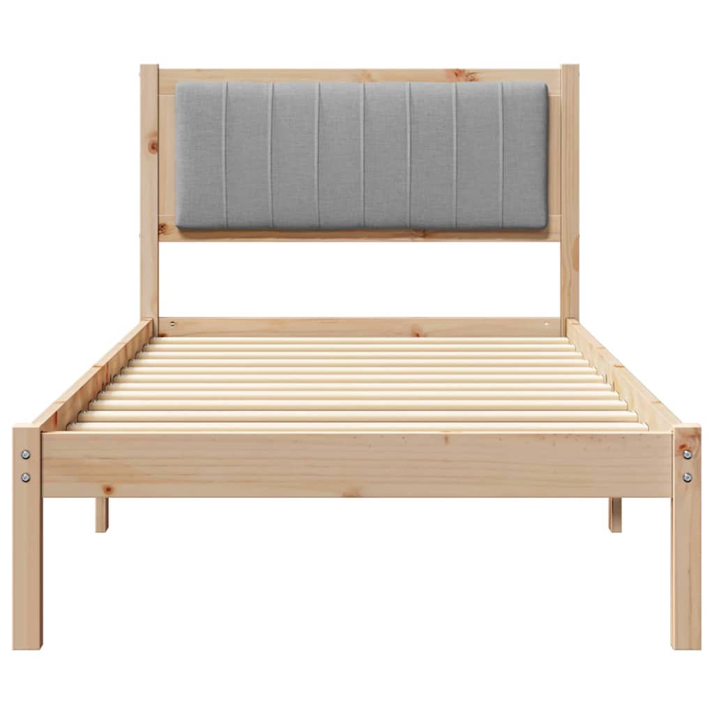 Letto con Testiera Rivestita Grigio chiaro 90 x 190 cm | homemem39