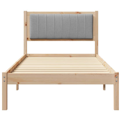 Letto con Testiera Rivestita Grigio chiaro 90 x 190 cm | homemem39