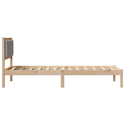 Letto con Testiera Rivestita Grigio chiaro 90 x 190 cm | homemem39