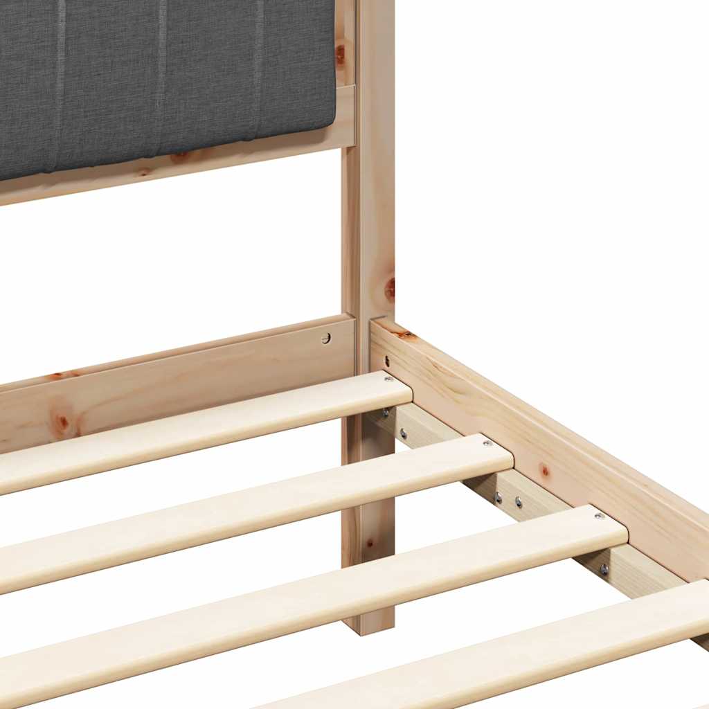 Letto con Testiera Rivestita Grigio scuro 75 x 190 cm | homemem39