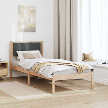 Letto con Testiera Rivestita Grigio scuro 75 x 190 cm | homemem39