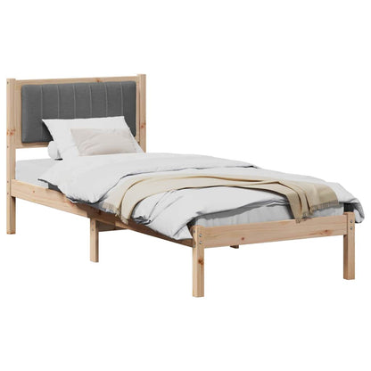 Letto con Testiera Rivestita Grigio scuro 75 x 190 cm | homemem39