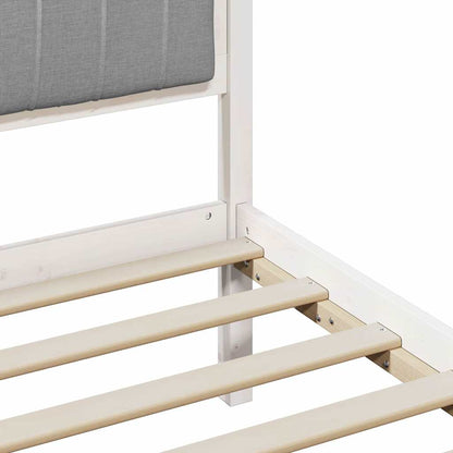 Letto con Testiera Rivestita Grigio chiaro 75 x 190 cm | homemem39