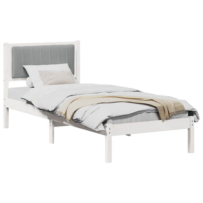 Letto con Testiera Rivestita Grigio chiaro 75 x 190 cm | homemem39