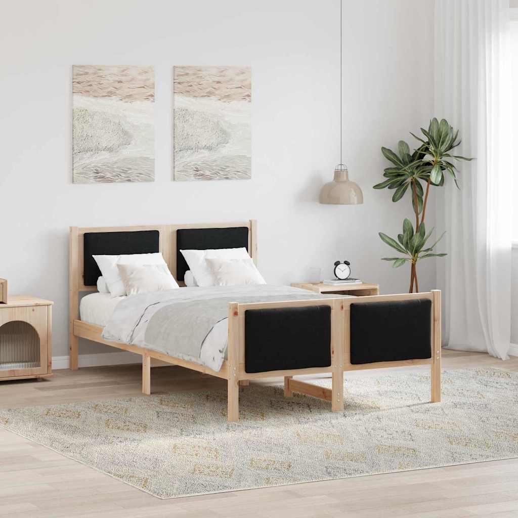 Struttura del letto con testiera Nero 120 x 200 cm Tessuto | homemem39