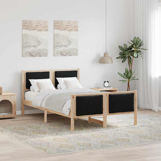Struttura del letto con testiera Nero 120 x 200 cm Tessuto | homemem39