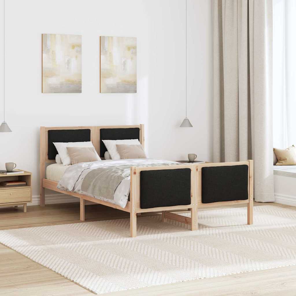 Struttura del letto con testiera Nero 120 x 200 cm Tessuto | homemem39