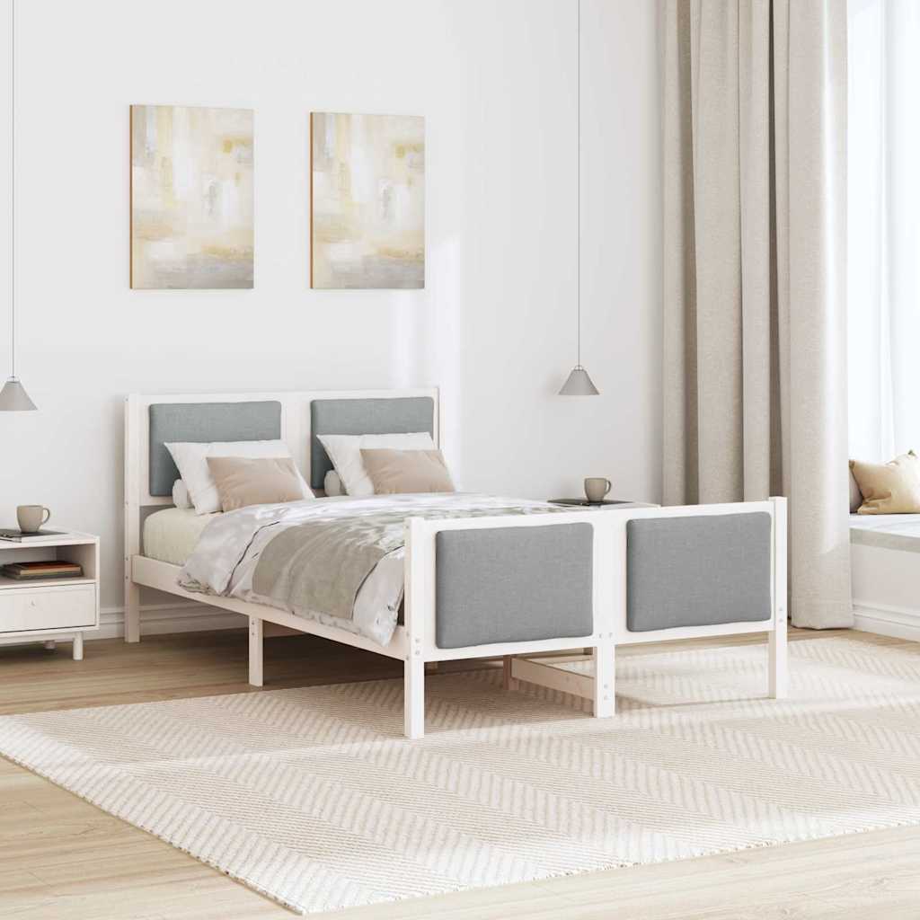Struttura del letto Grigio chiaro 120 x 200 cm Tessuto | homemem39