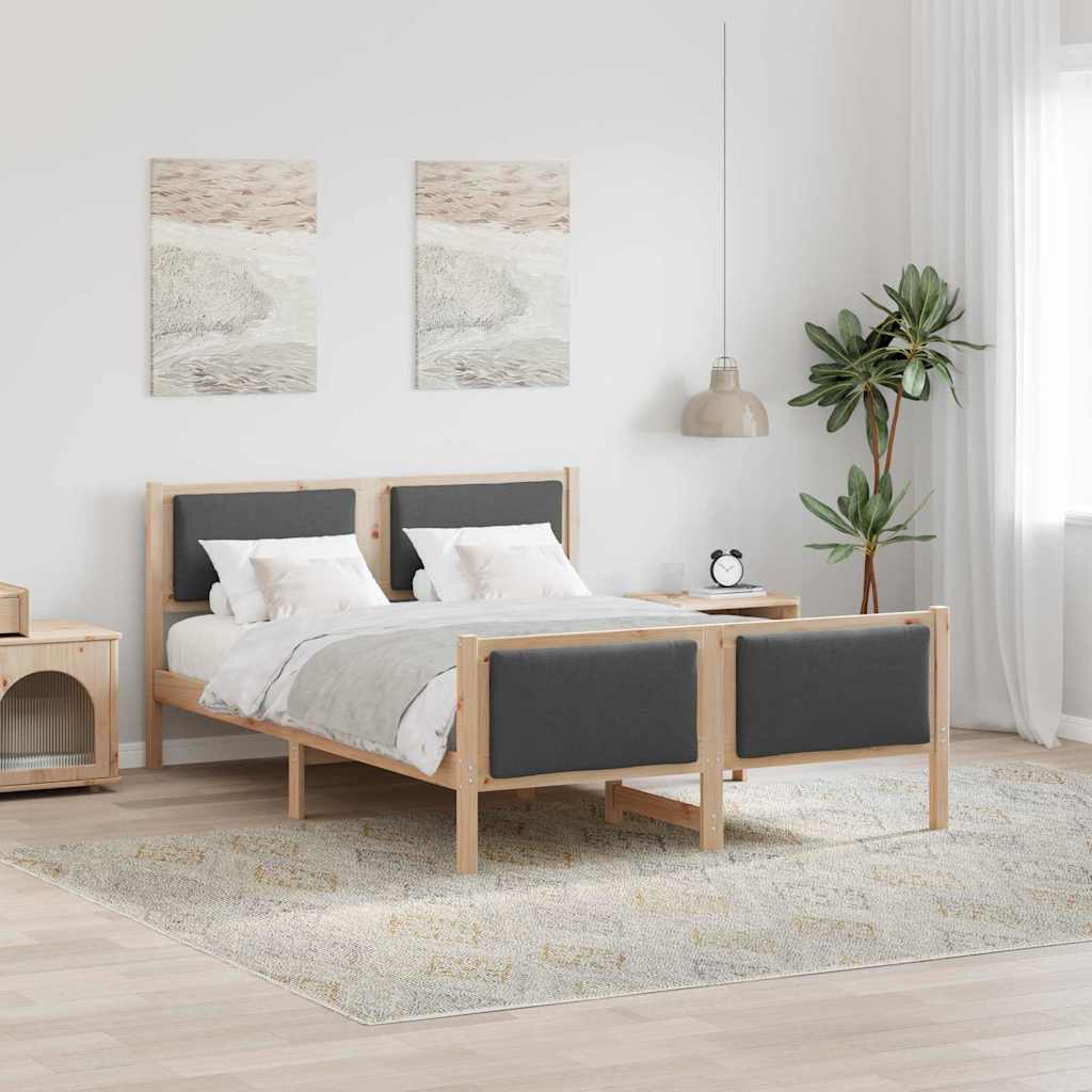 Struttura del letto Grigio scuro 140 x 190 cm Tessuto | homemem39