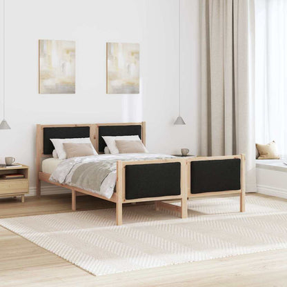 Struttura del letto con testiera Nero 140 x 190 cm Tessuto | homemem39