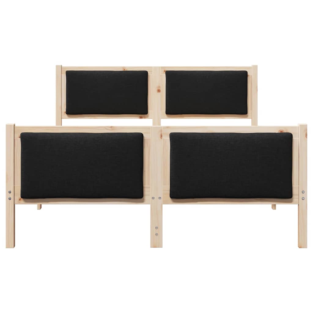 Struttura del letto con testiera Nero 140 x 190 cm Tessuto | homemem39