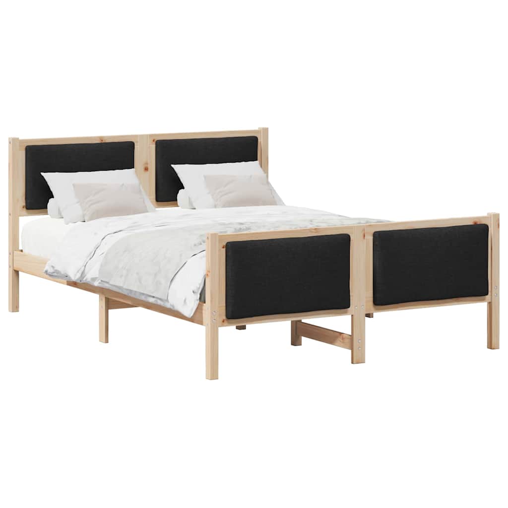 Struttura del letto con testiera Nero 140 x 190 cm Tessuto | homemem39