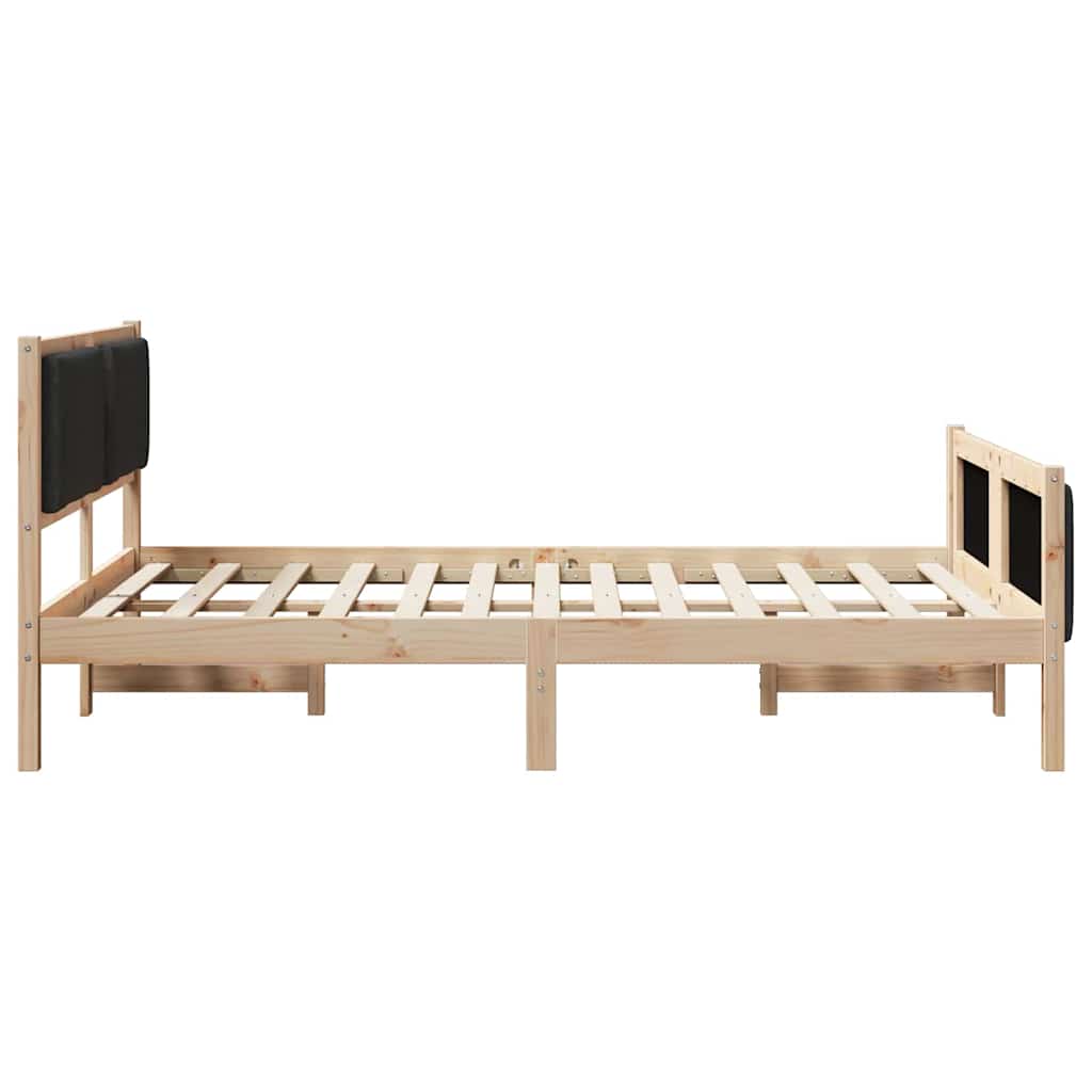 Struttura del letto con testiera Nero 140 x 190 cm Tessuto | homemem39