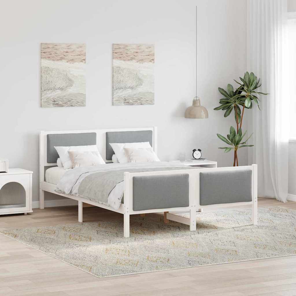 Struttura del letto Grigio chiaro 140 x 190 cm Tessuto | homemem39