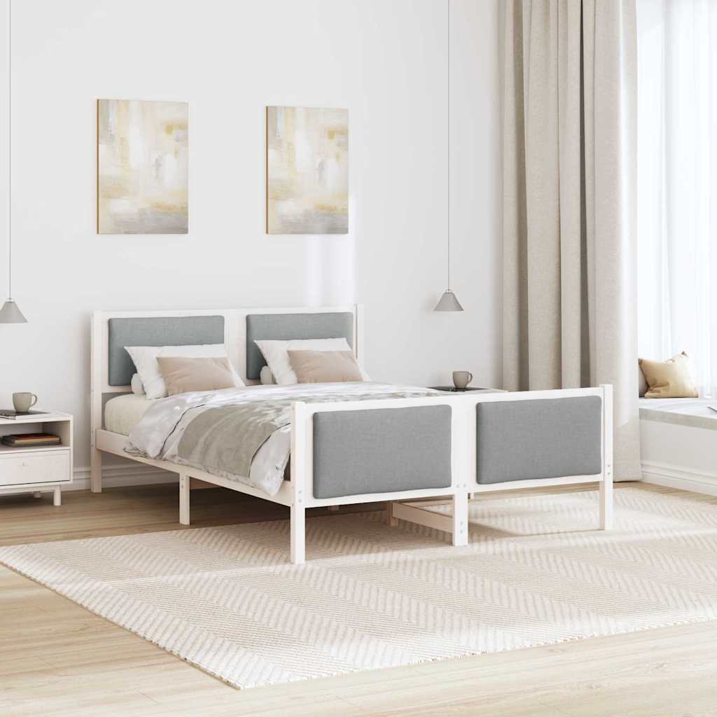 Struttura del letto Grigio chiaro 140 x 190 cm Tessuto | homemem39