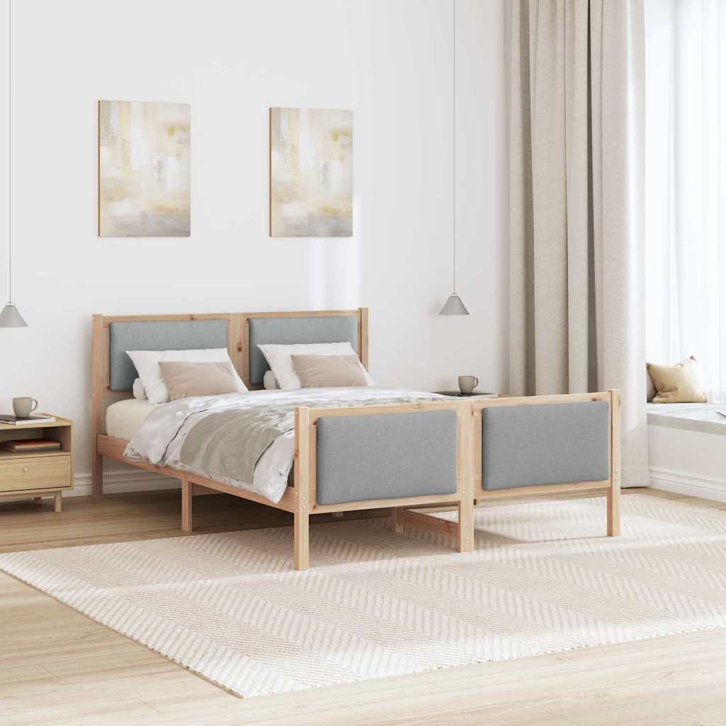Struttura del letto Grigio chiaro 135 x 190 cm Tessuto | homemem39