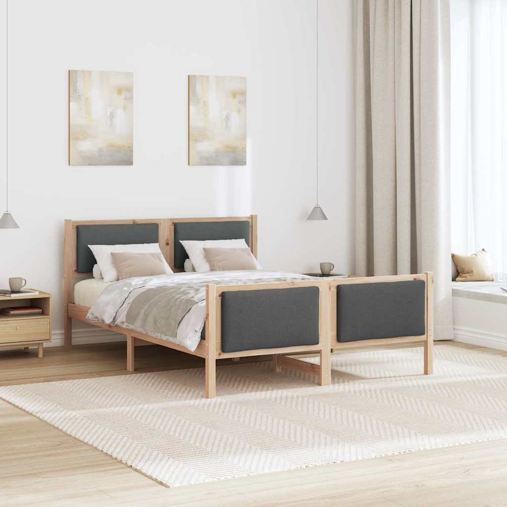Struttura del letto Grigio scuro 135 x 190 cm Tessuto | homemem39
