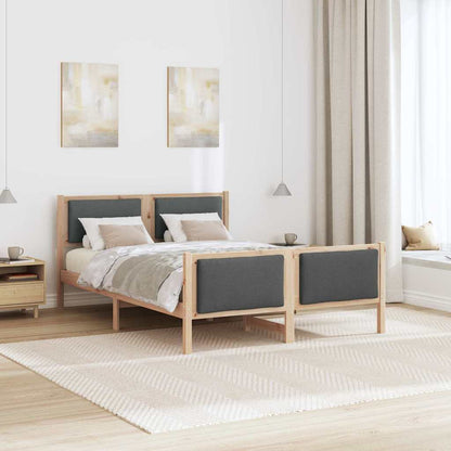 Struttura del letto Grigio scuro 135 x 190 cm Tessuto | homemem39