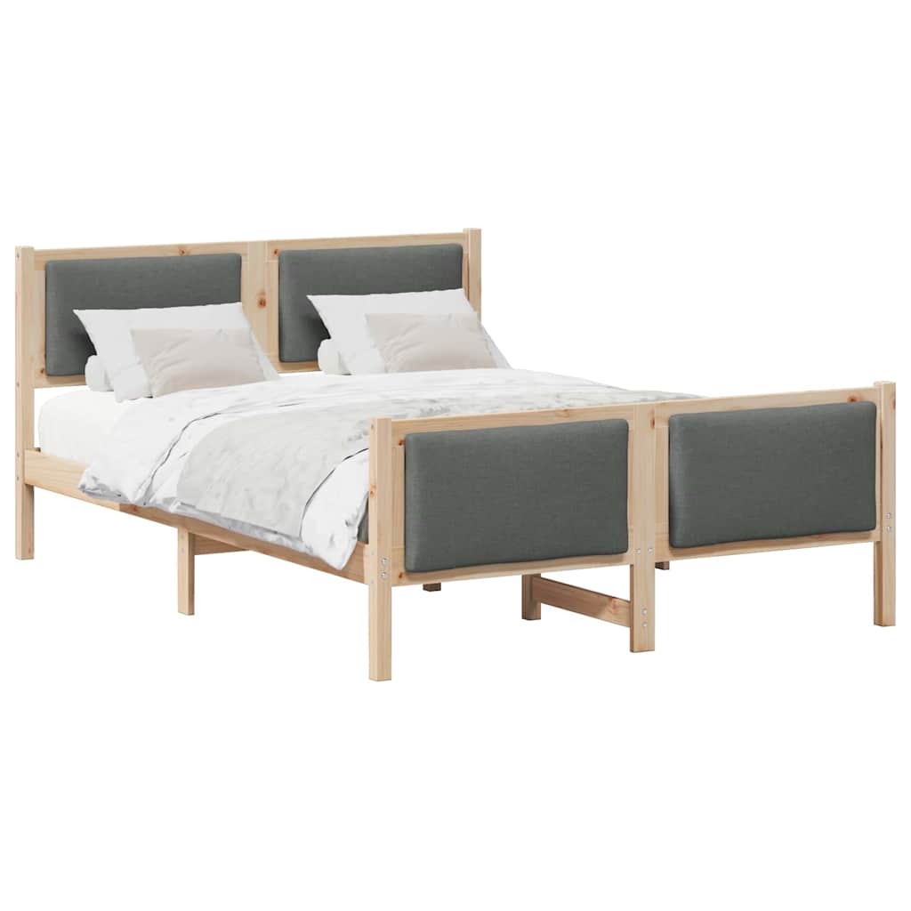 Struttura del letto Grigio scuro 135 x 190 cm Tessuto | homemem39