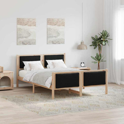 Struttura del letto con testiera Nero 135 x 190 cm Tessuto | homemem39
