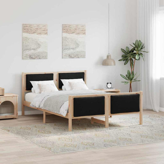 Struttura del letto con testiera Nero 135 x 190 cm Tessuto | homemem39