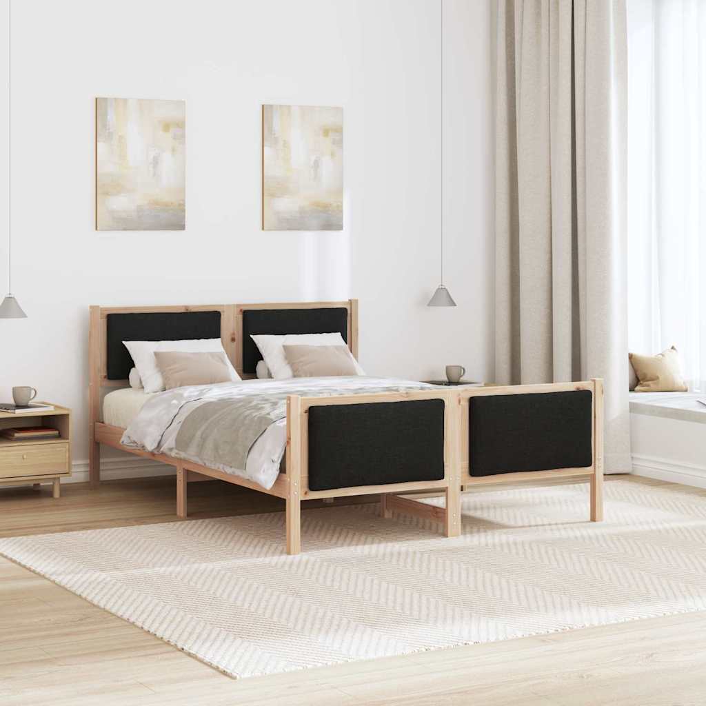 Struttura del letto con testiera Nero 135 x 190 cm Tessuto | homemem39